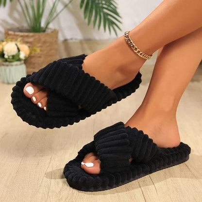 CozyStep™ Corduroy Plush Slippers – Your Ultimate Autumn & Winter Comfort - US