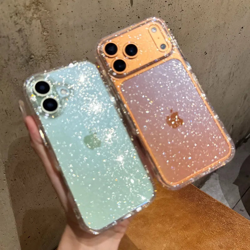 Bling Glitter Clear Soft Case For iPhone