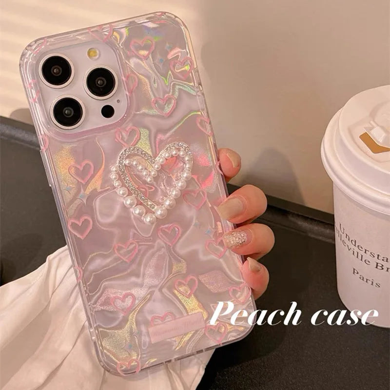 Pink Heart Butterfly Phone Case