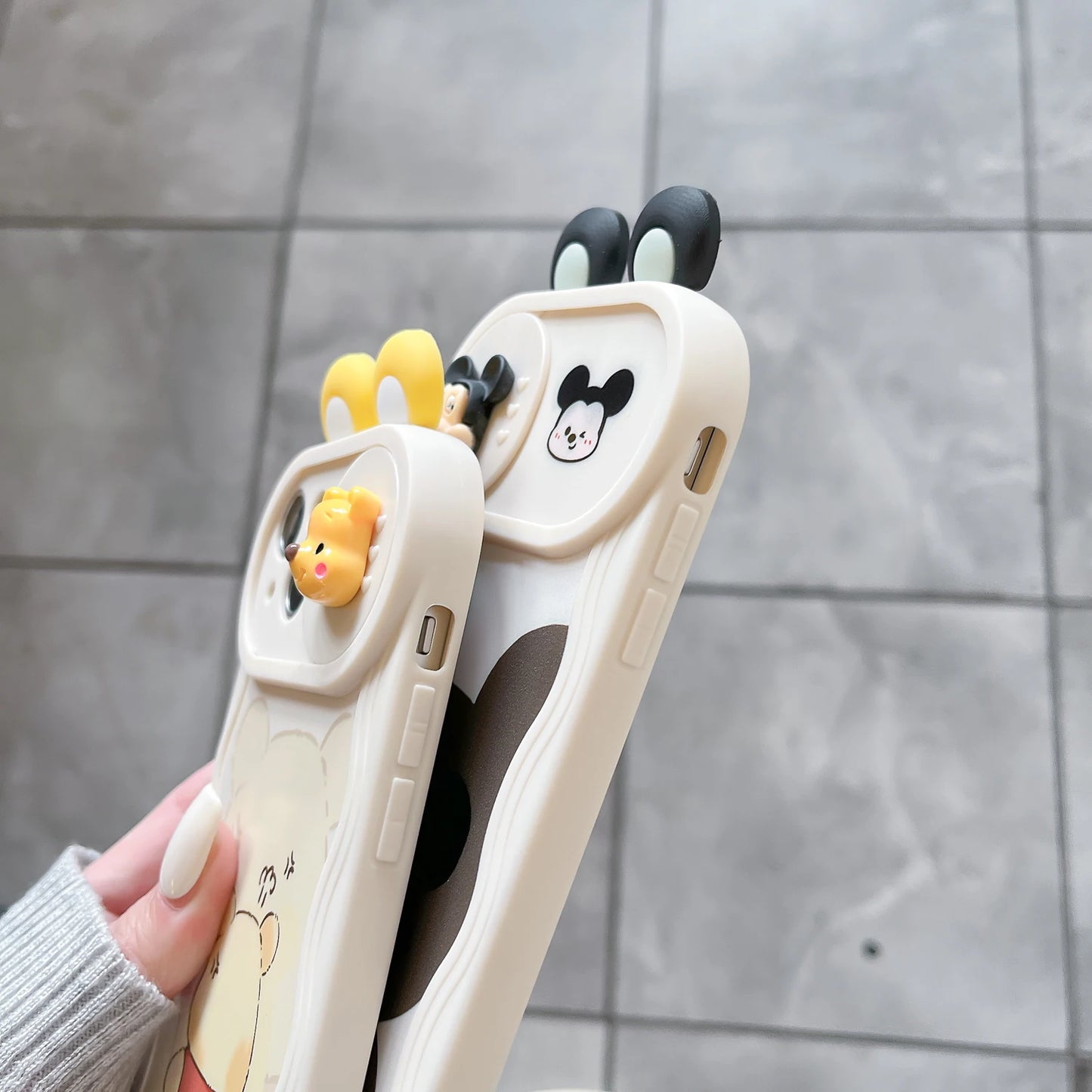3D Cartoon Ears Sliding Camera Phone Case