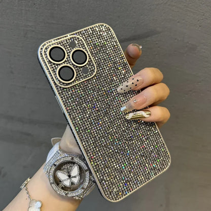 Glitter Leather Camera Lens Phone Case