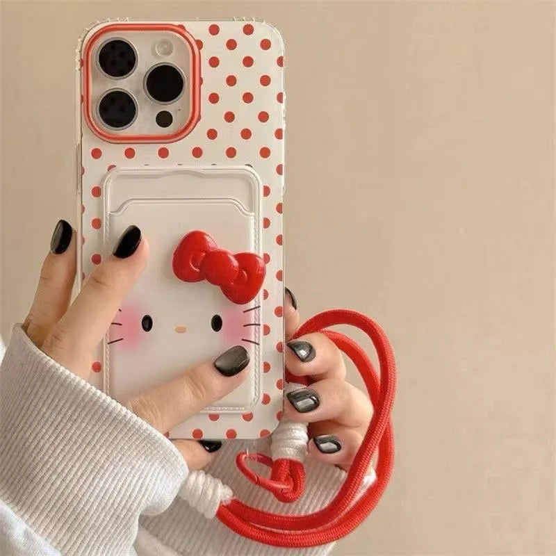 Hello Kitty Bowknot Card Holder Phone Case