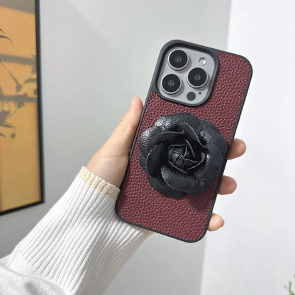 Camellia Flowers Leather Phone Case