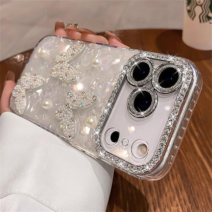 Diamond Butterfly Clear Phone Case