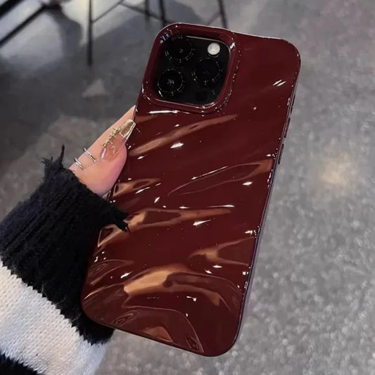 Electroplated 3D Wave Glossy Phone Case