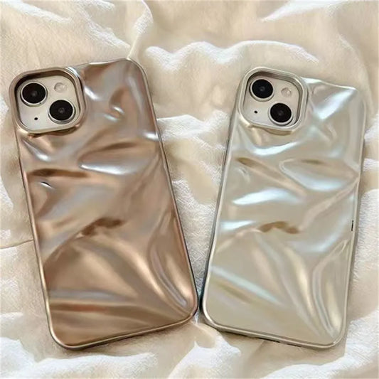 Matte Silver Water Ripple Shockproof Phone Case