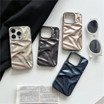 Matte Silver Water Ripple Shockproof Phone Case