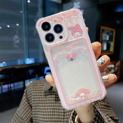 Kuromi Melody Card Holder Silicone Phone Case