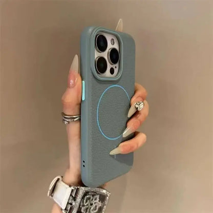 Magsafe Lichee Pattern Magnetic Case For iPhone