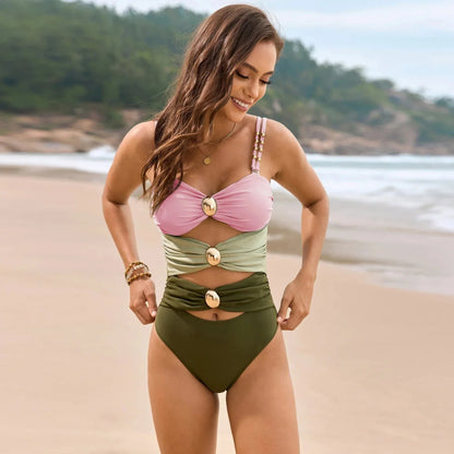 ColorCrave™ One-Piece Bikini – Turn Heads This Summer in Bold, Sexy Colorblock Style!