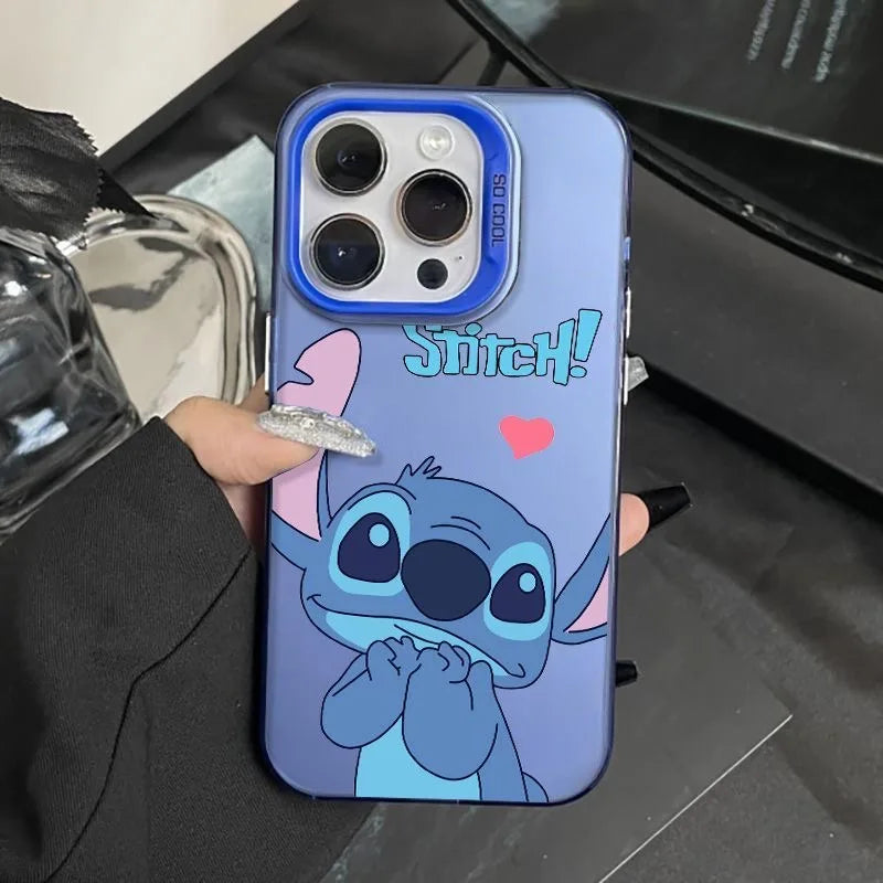 Stitch & Angel Lens Circle Phone Case