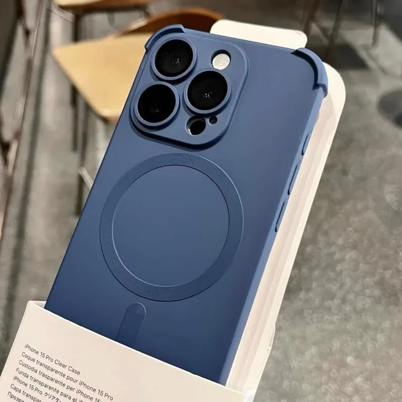 Magnetic Black Silicone Phone Case