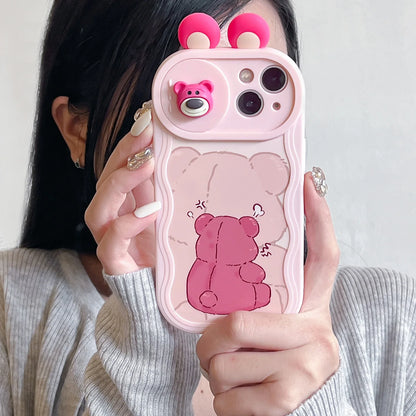 3D Cartoon Ears Sliding Camera Phone Case