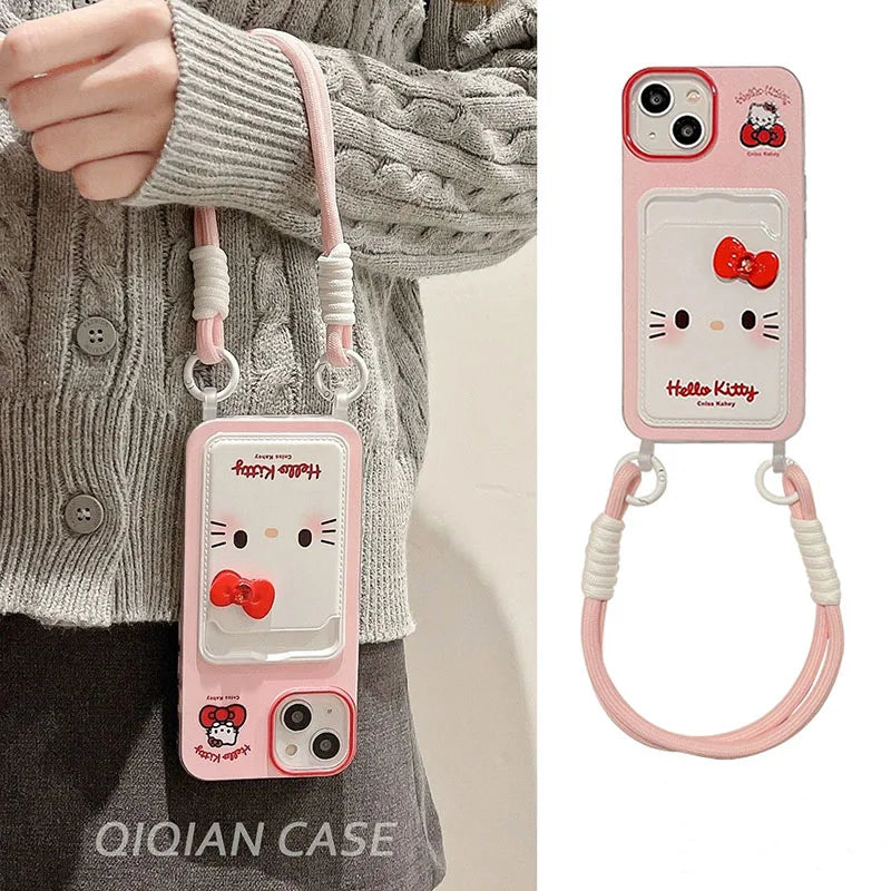 Hello Kitty Bowknot Card Holder Phone Case