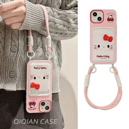 Hello Kitty Bowknot Card Holder Phone Case
