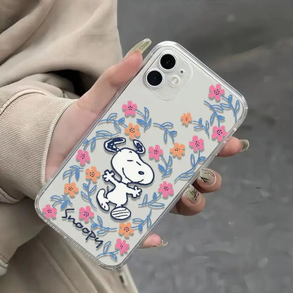 Black Flower Snoopy Phone Case