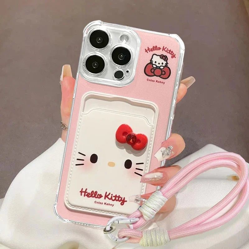 Hello Kitty Card Holder Lanyard Phone Case