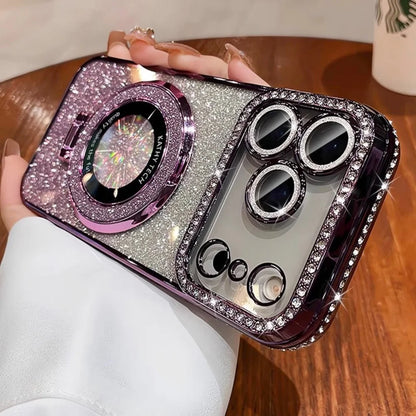 Plating Diamond Glitter Stand Case