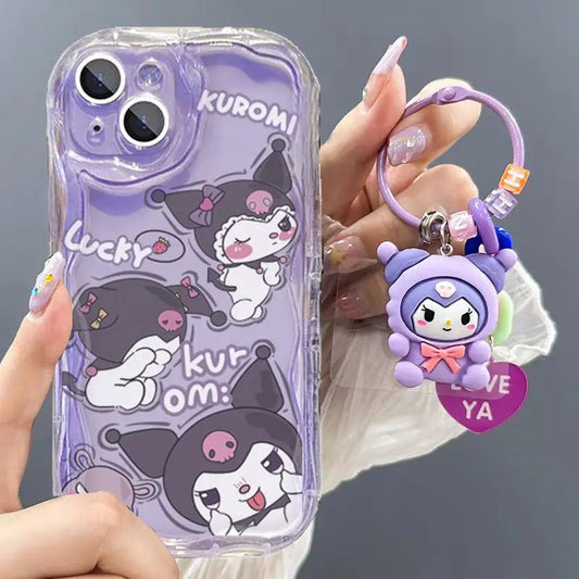 Sanrio Kuromi Hello Kitty Hand Chain Phone Case