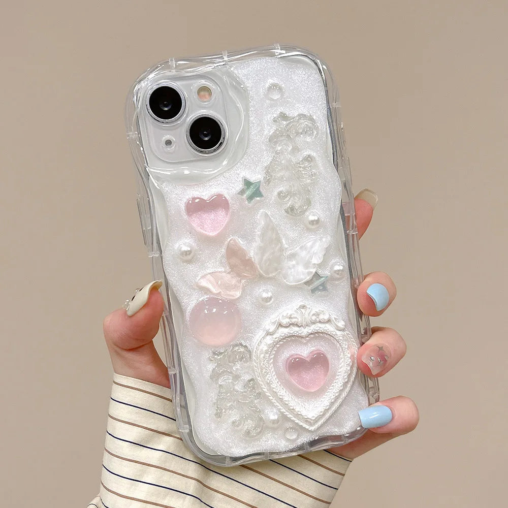 3D Butterfly Heart Phone Case