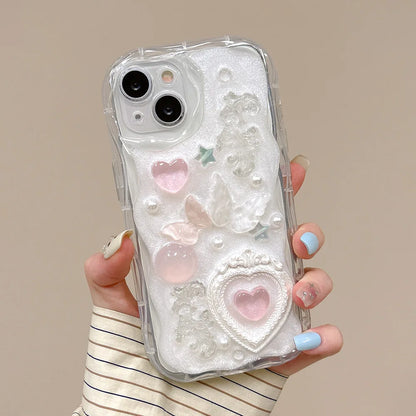 3D Butterfly Heart Phone Case