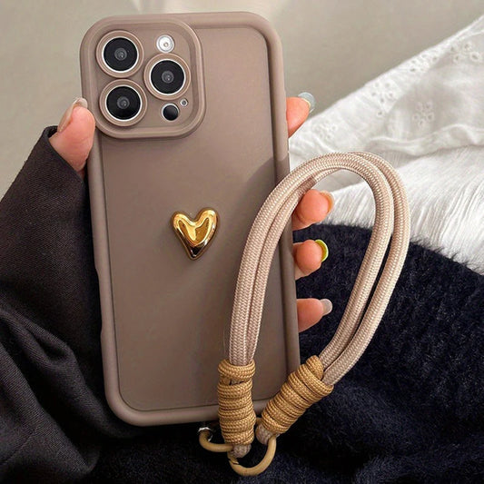 Golden Love Heart Phone Case
