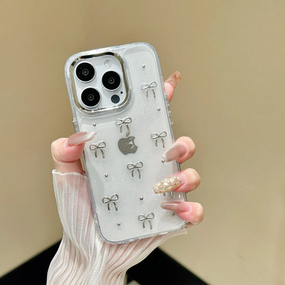 Glitter Bow Transparent Silicone Phone Case