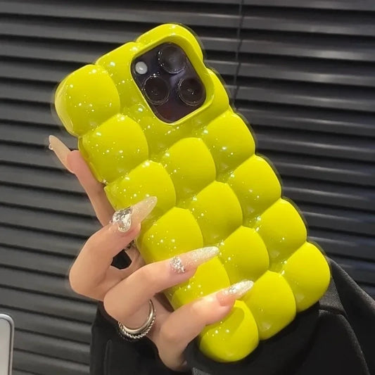 Cute 3D Block Lattice Silicone Case For iPhone