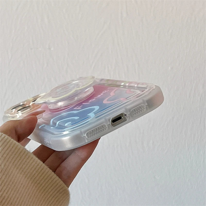 Floral Phone Case with Grip Holder