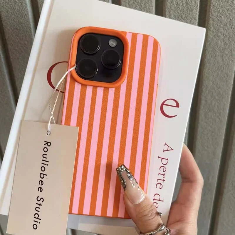 Colorful Striped Minimalist Silicone Case iPhone
