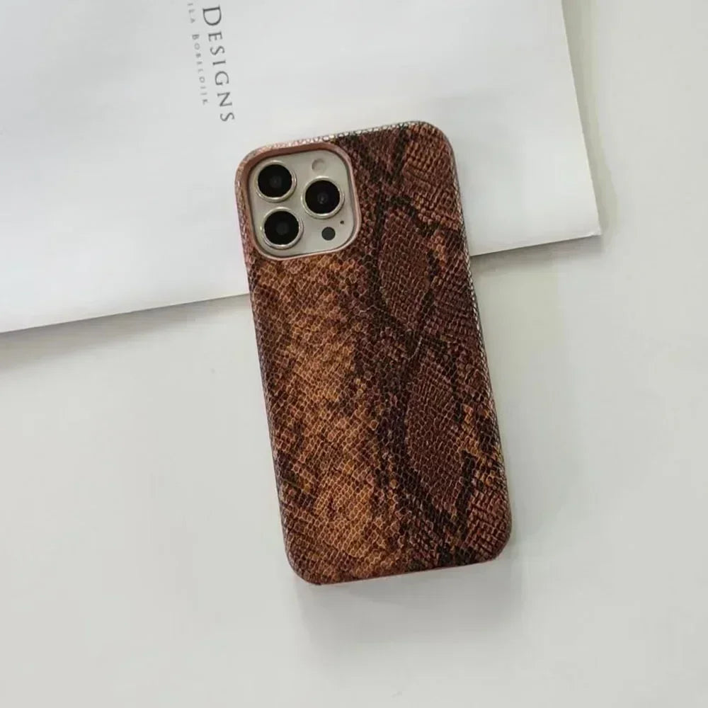 Python Pattern Leather Phone Case