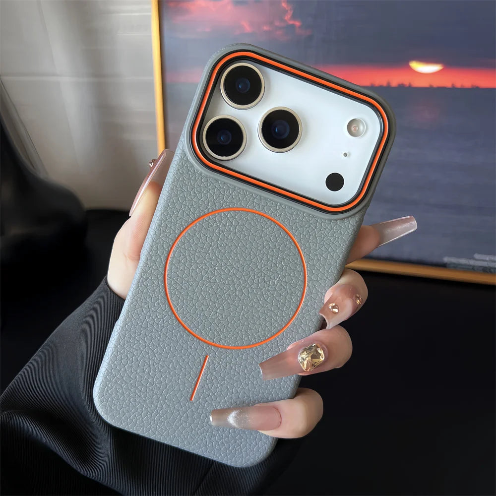 Frosted Lichee Pattern Magnetic Phone Case