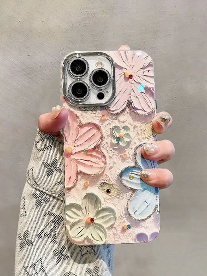 Flowers Glitter Phone Case