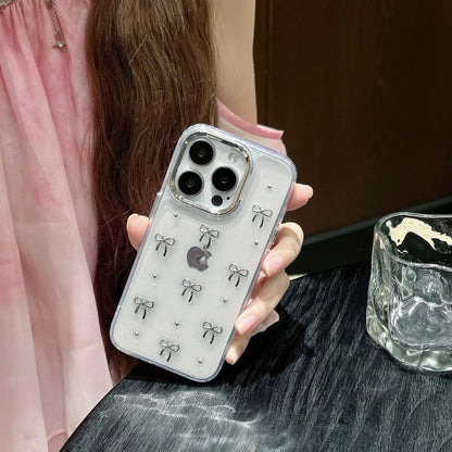 Glitter Bow Transparent Silicone Phone Case