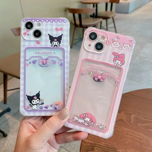Kuromi Melody Card Holder Silicone Phone Case