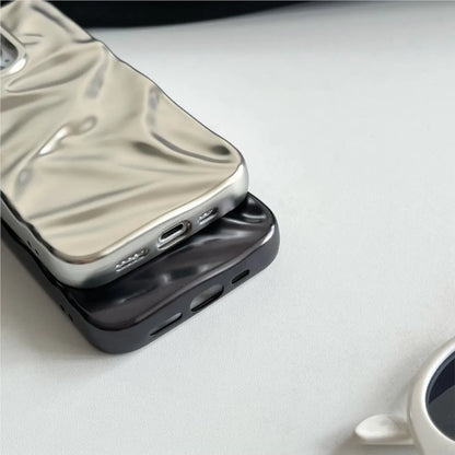 Matte Silver Water Ripple Shockproof Phone Case