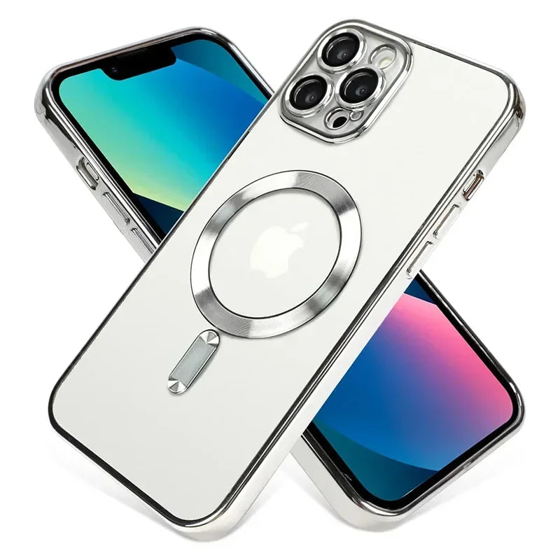 Clear Plating Magnetic Lens Protection Case iPhone