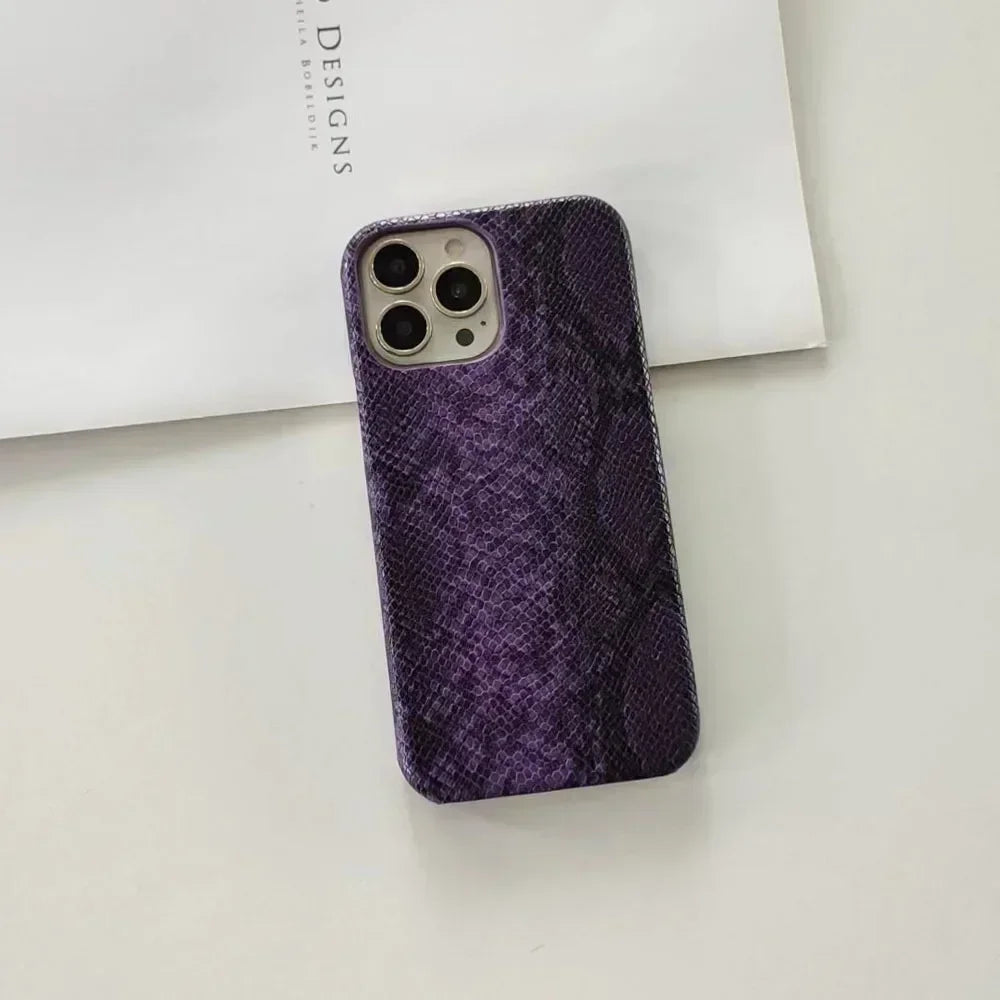 Python Pattern Leather Phone Case