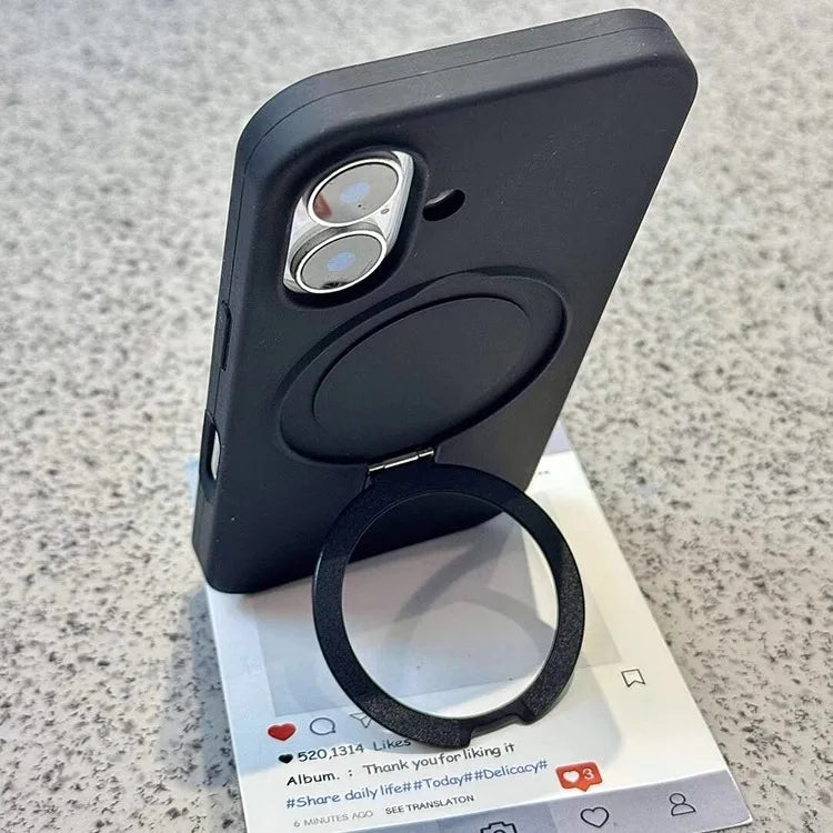 Liquid Silicone Magnetic Ring Holder Phone Case