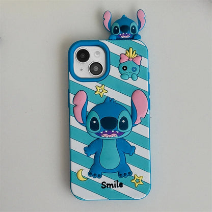 3D Cartoon Sanrio & Stitch Phone Case