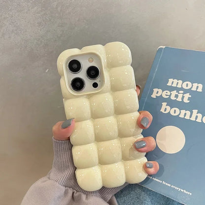 Cute 3D Block Lattice Silicone Case For iPhone