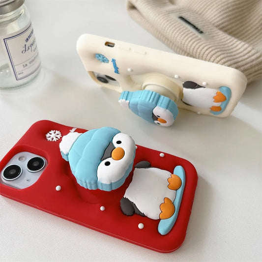 3D Cartoon Penguin Phone Case