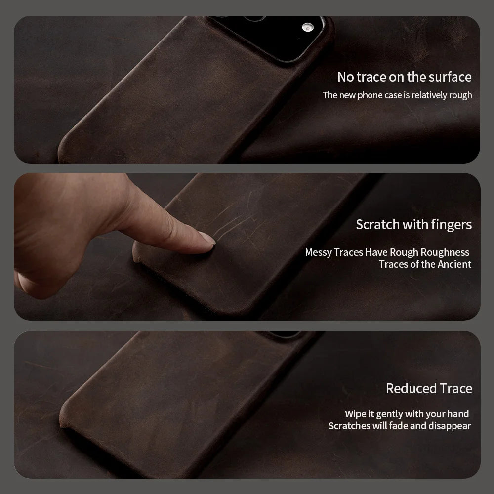 Genuine Leather Magnetic Case for iPhone