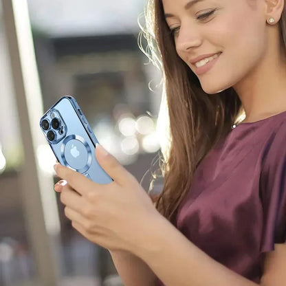 Clear Plating Magnetic Lens Protection Case iPhone