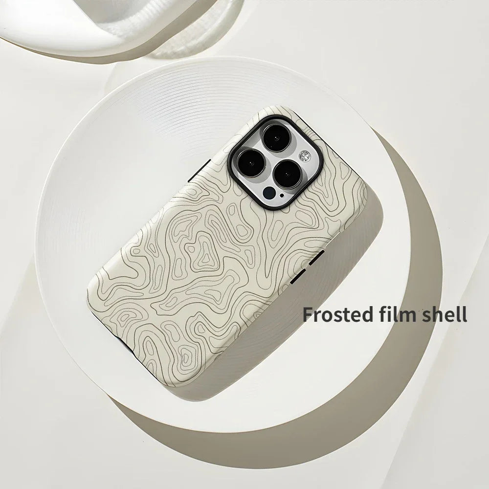 Wave Pattern Double-Layer Phone Case For iPhone