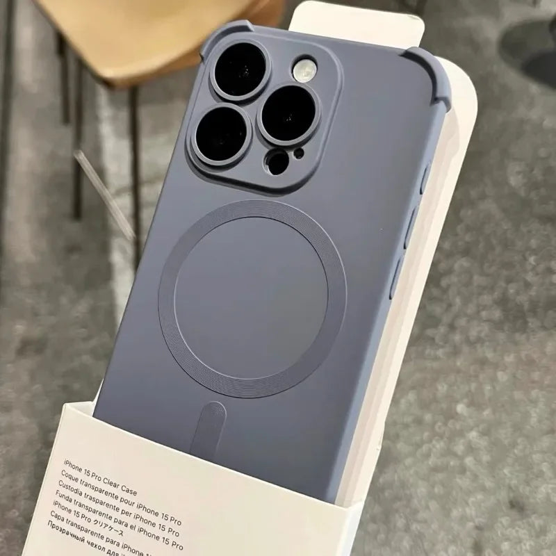 Magnetic Black Silicone Phone Case