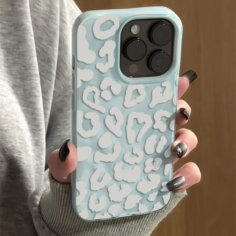 White Leopard Print Phone Case