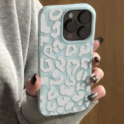 White Leopard Print Phone Case