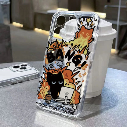 Black Cat Transparent Phone Case