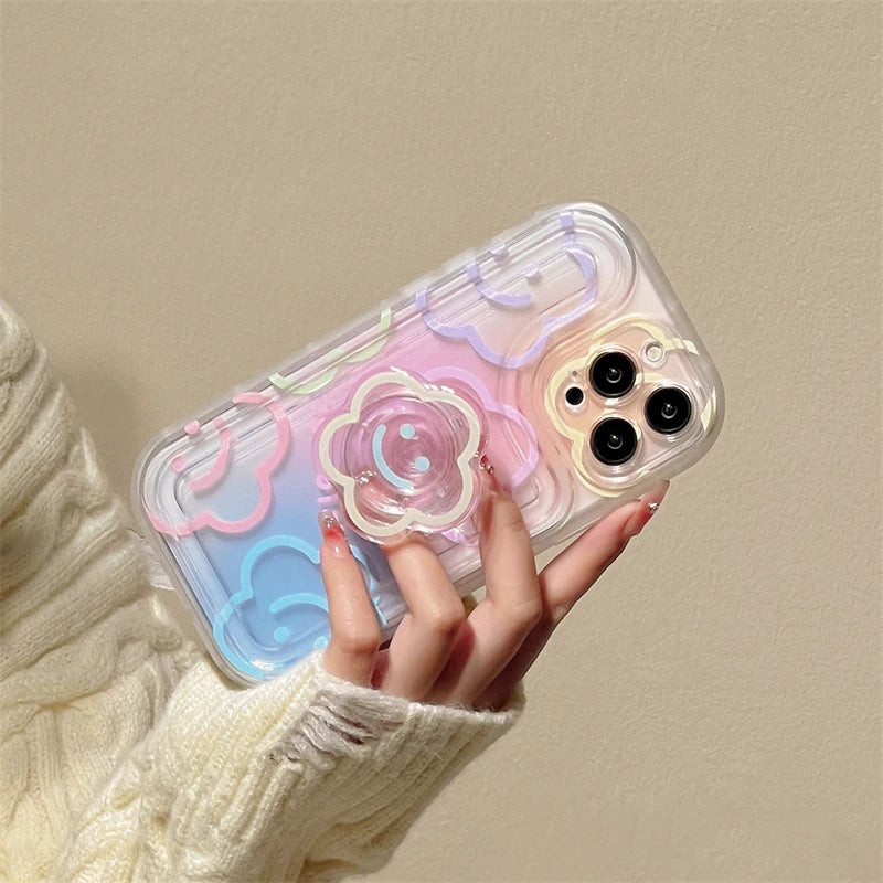 Floral Phone Case with Grip Holder